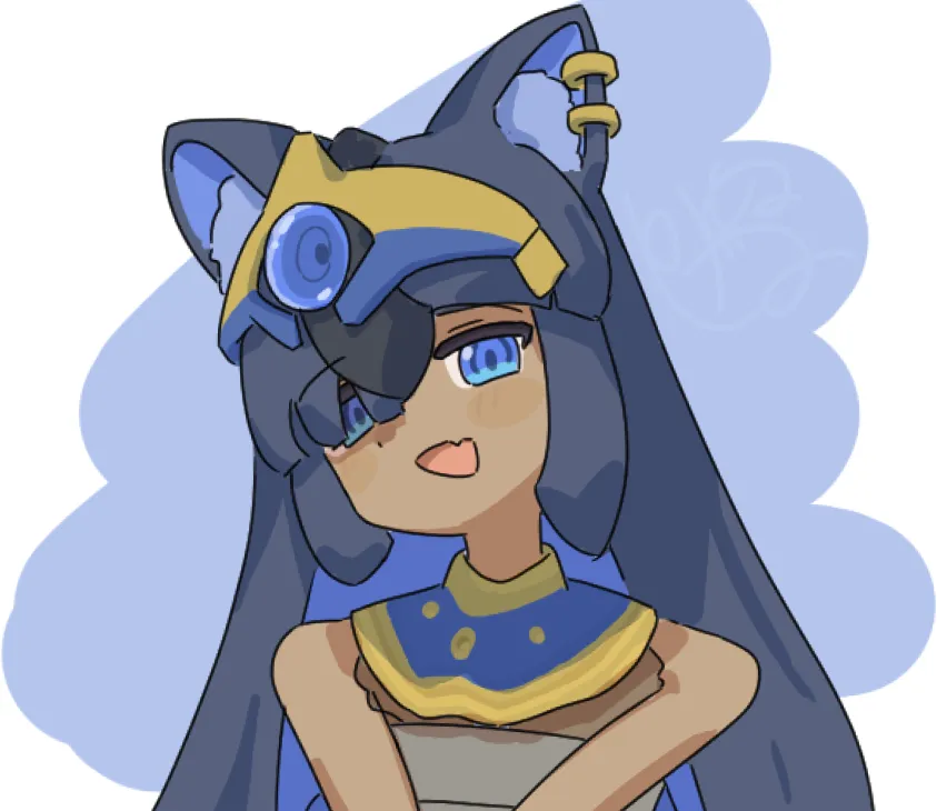 エジプト風の装飾を着けた女の子のイラスト